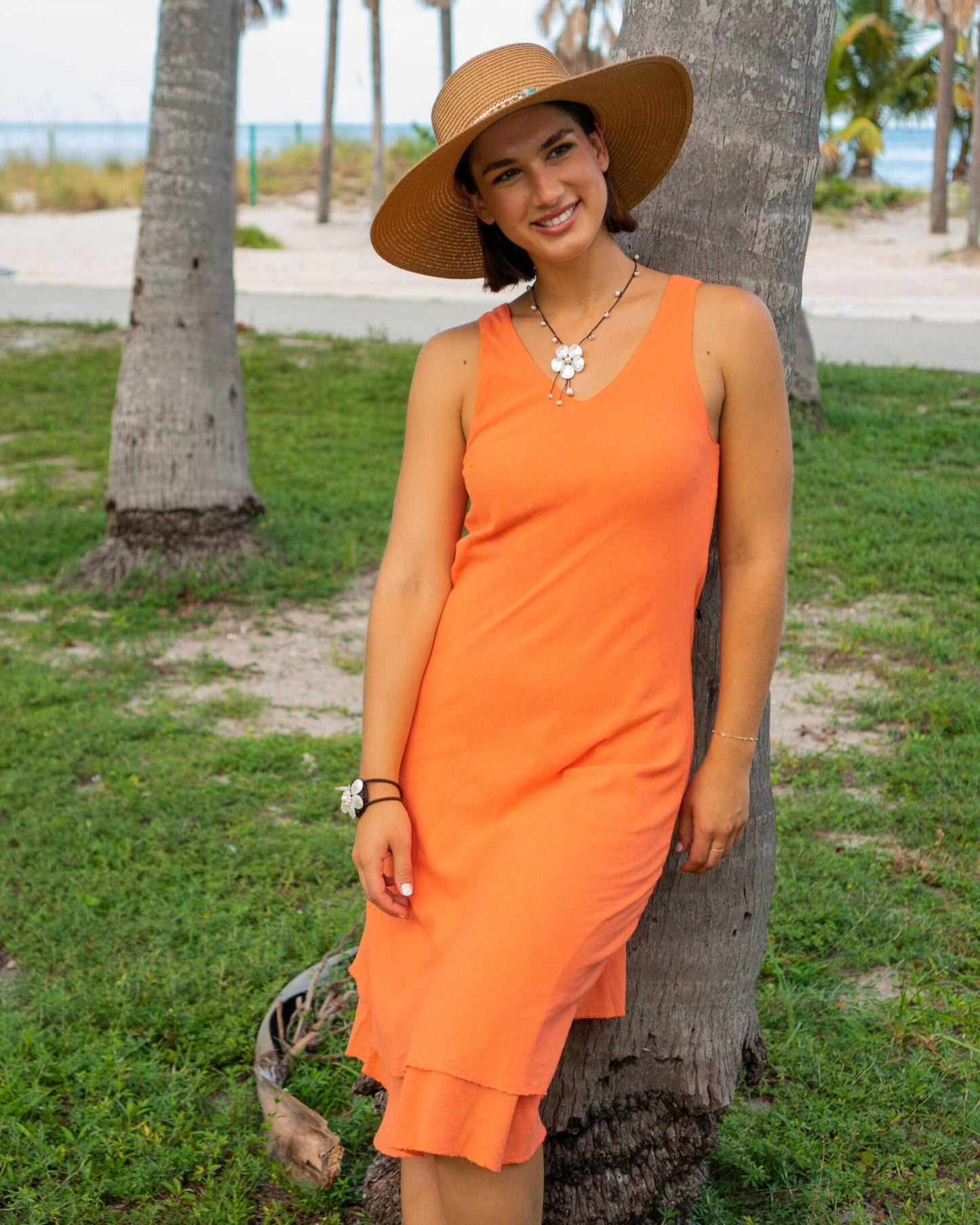 MOOREA Dress - Tangerine