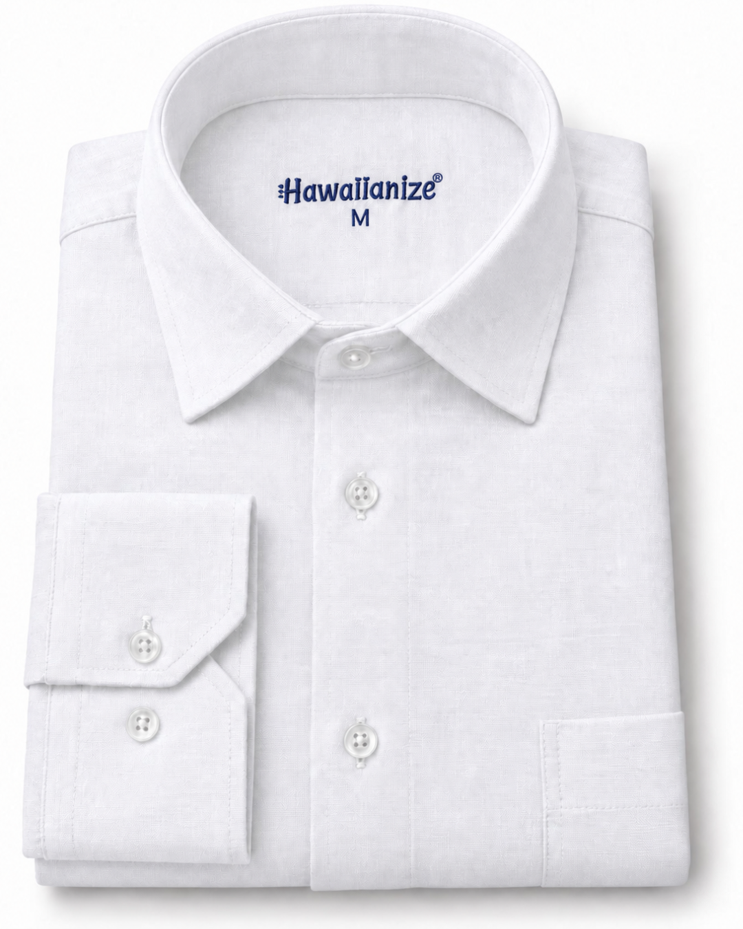 Horizon Linen Blend Shirt Long sleeves- White
