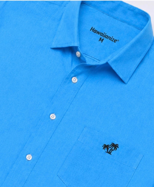 Horizon Linen Blend Shirt Long sleeves- Light Jean