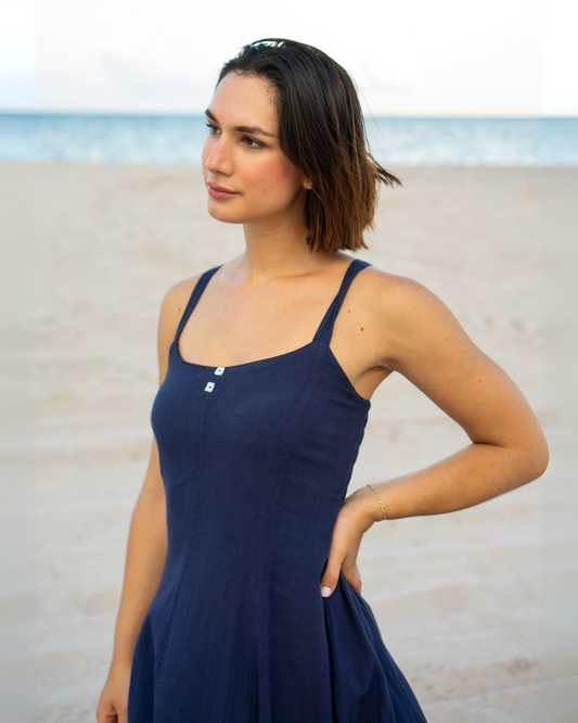 ABACO Dress - Navy Blue