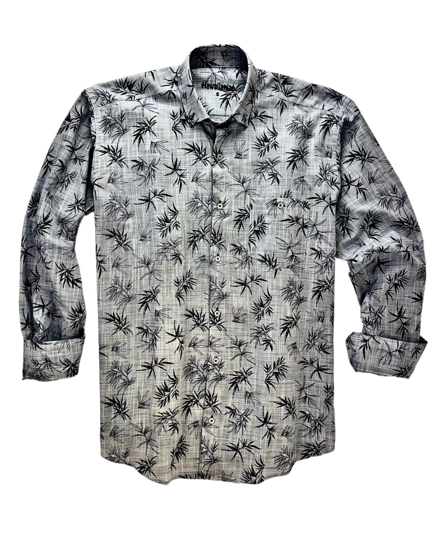 HAWAII Long Sleeve Shirt - Slate Gray Palm