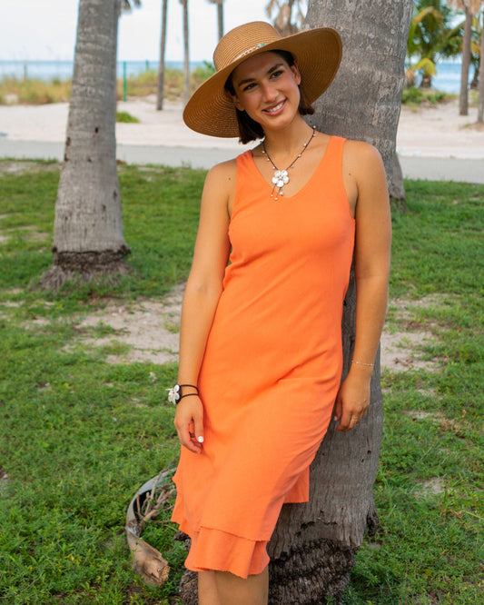 MOOREA Dress - Tangerine