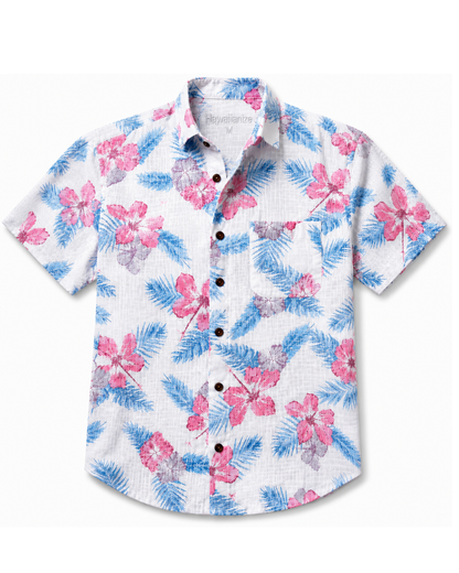 HIBISCUS Reverse Printing Shirt - White