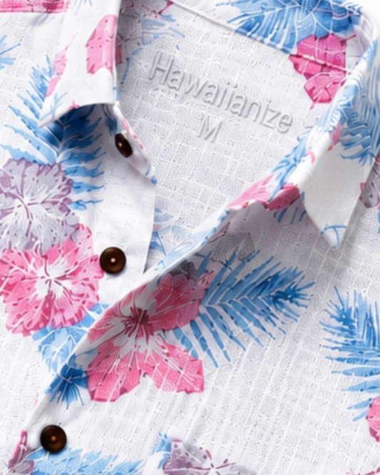 HIBISCUS Reverse Printing Shirt - White