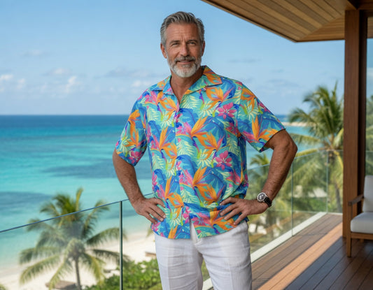 SHANGRI-LA Camp Shirt - Birds of Paradise
