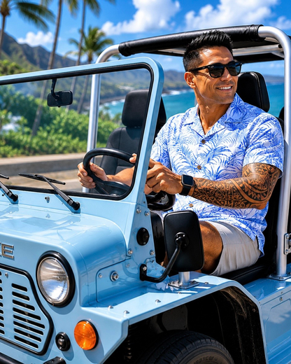 MAUI Camp Shirt - Palm Blue