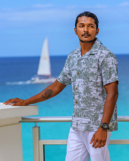 BAHAMAS Camp Shirt - Island Green