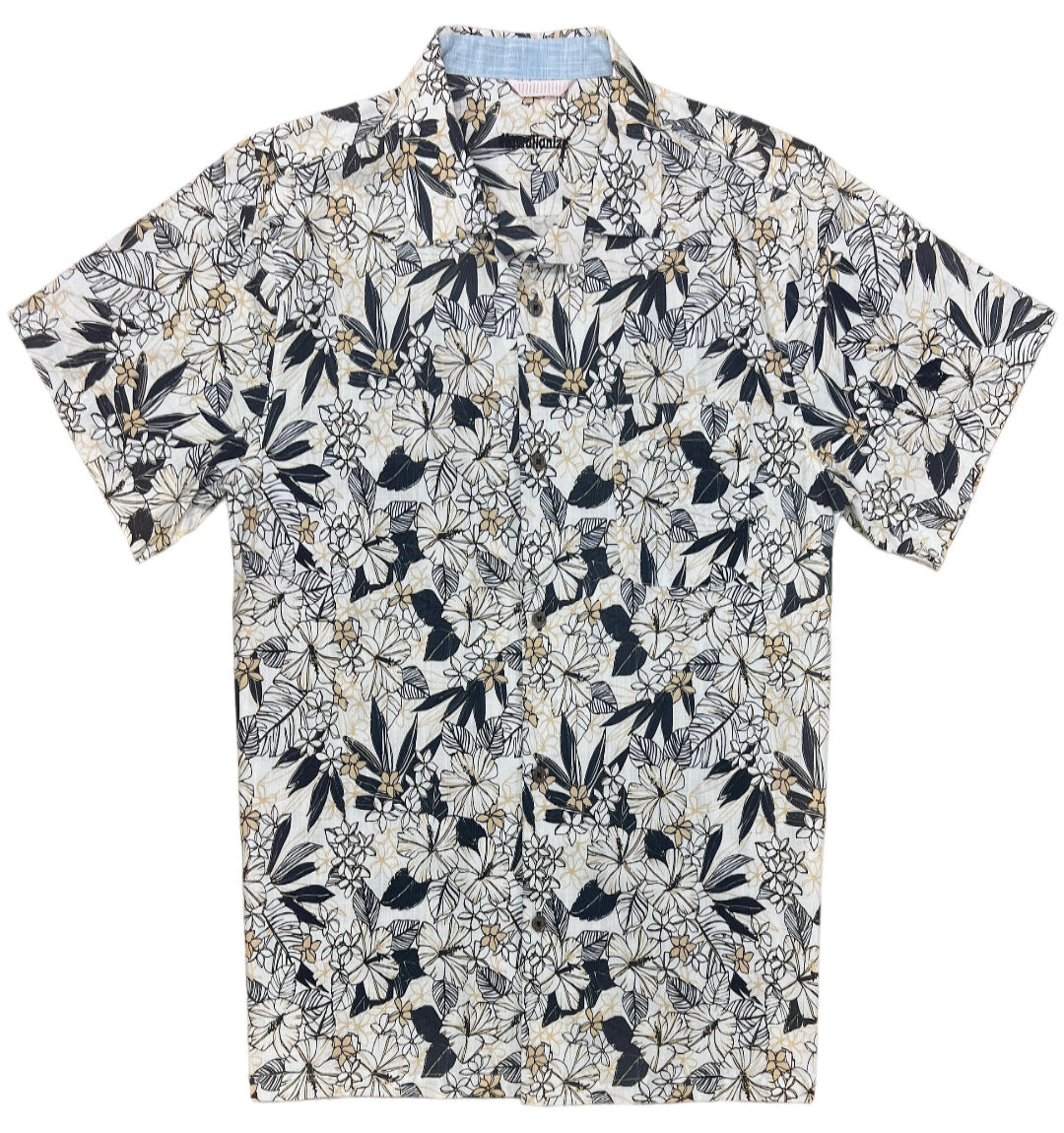 HIBISART Shirt - Ivory, Navy & Beige