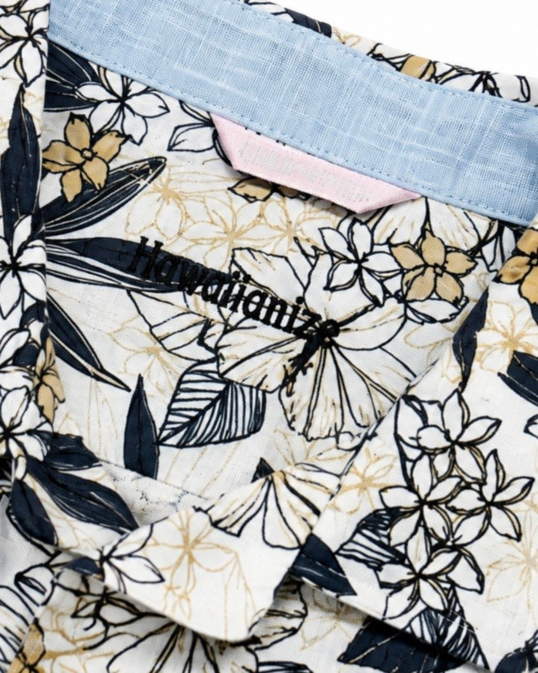 Island Ink Shirt - Ivory, Navy & Beige