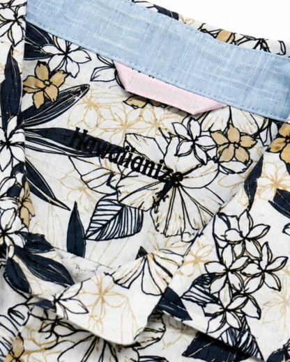 Island Ink Shirt - Ivory, Navy & Beige
