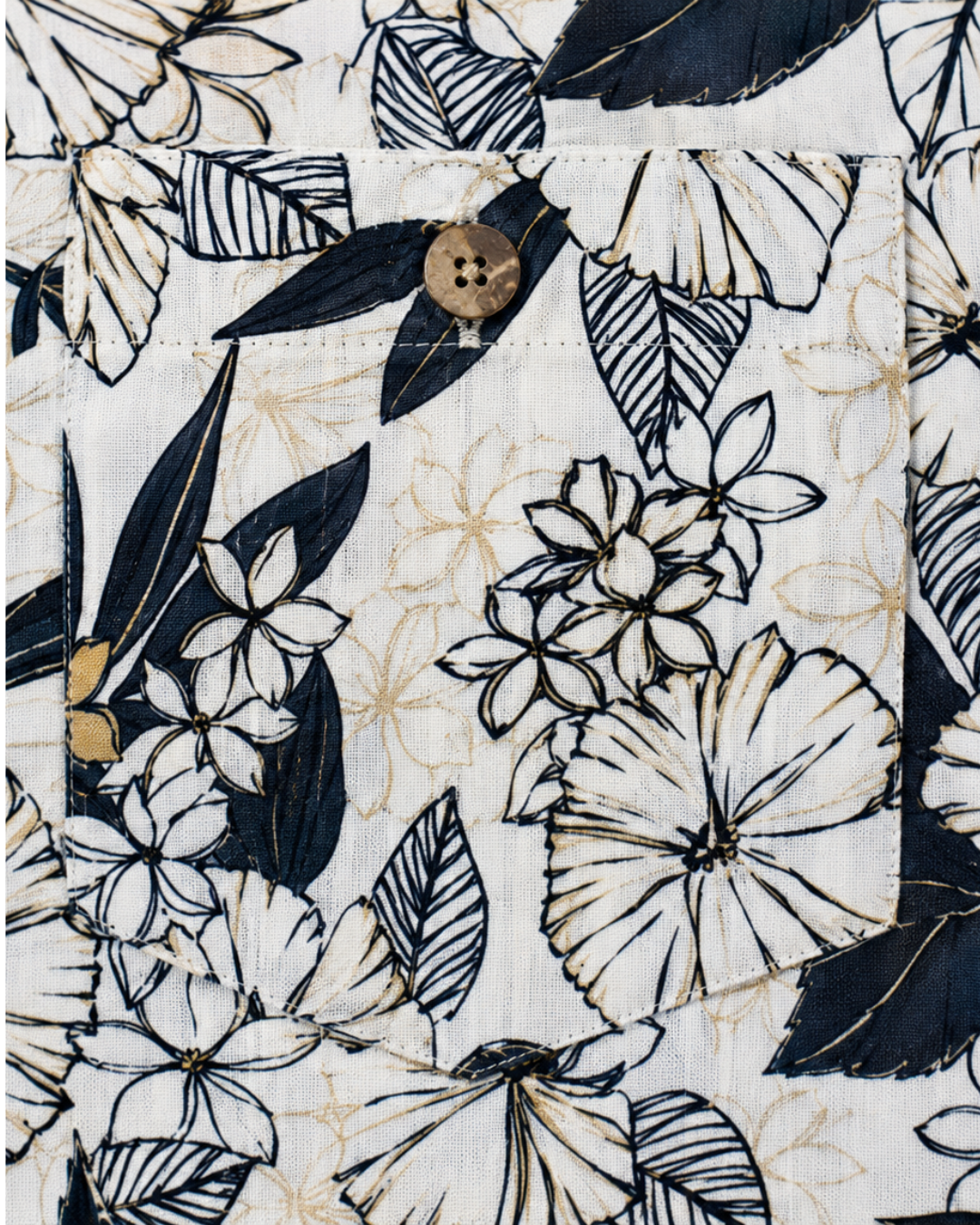 Island Ink Shirt - Ivory, Navy & Beige