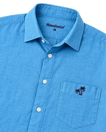 Horizon Linen Blend Shirt - Light Jean