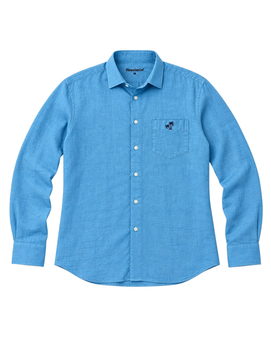 Horizon Linen Blend Shirt - Light Jean