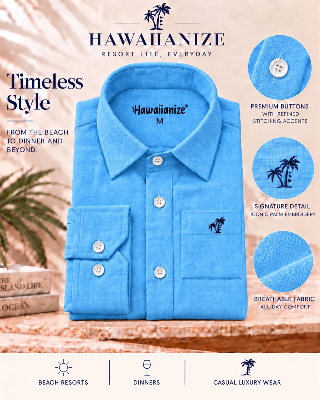 Horizon Linen Blend Shirt - Light Jean