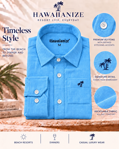 Horizon Linen Blend Shirt - Light Jean