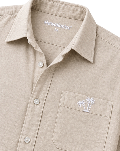 Horizon Linen Blend Shirt Long sleeves- Natural