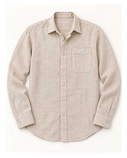 Horizon Linen Blend Shirt Long sleeves- Natural
