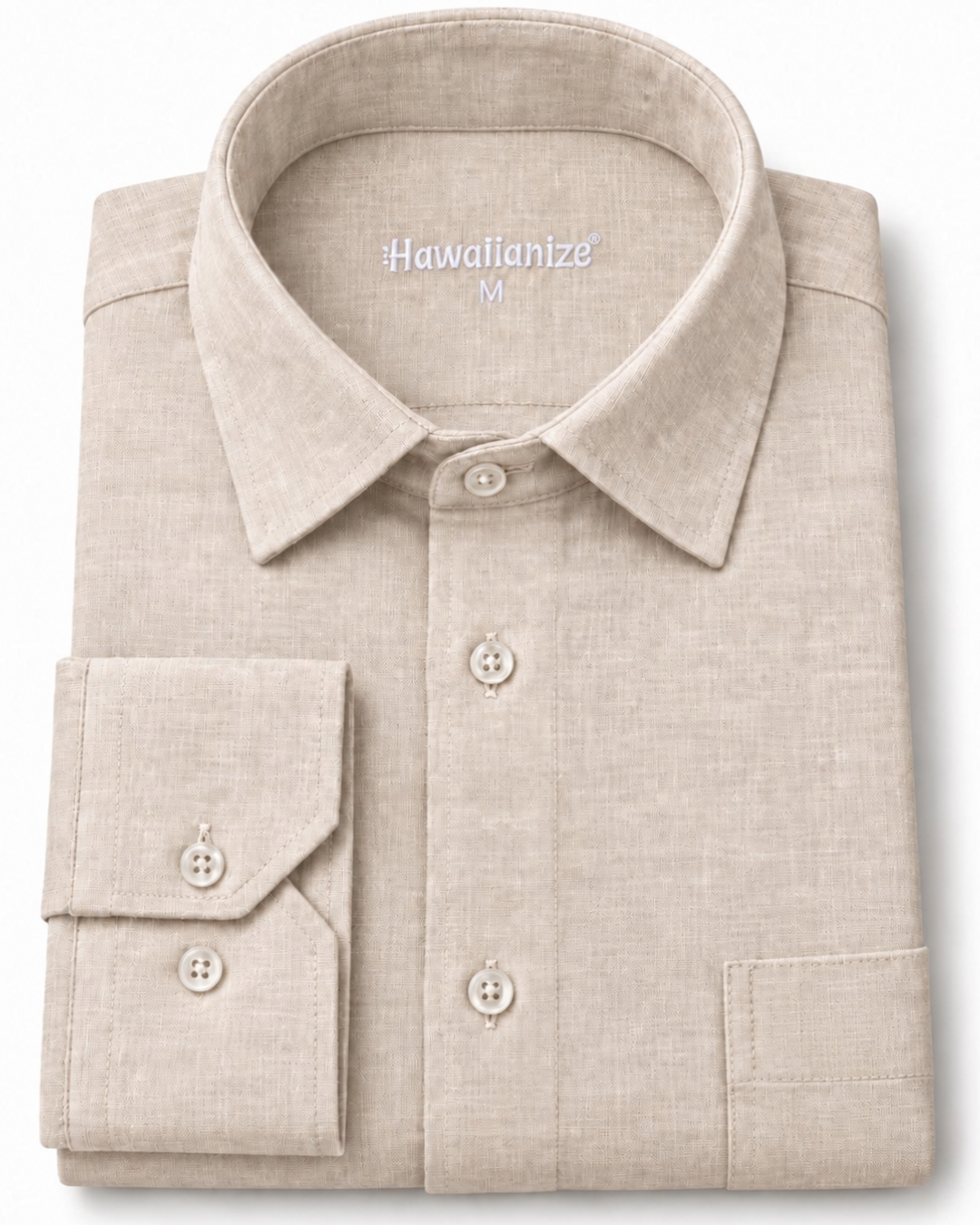 Horizon Linen Blend Shirt Long sleeves- Natural