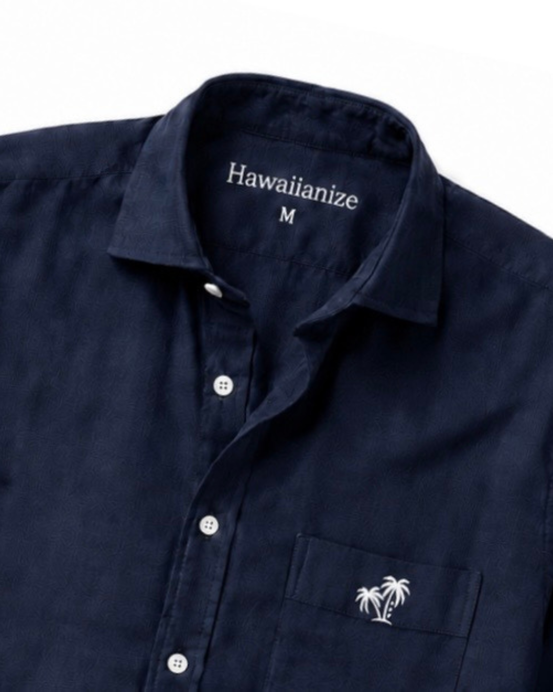 Horizon Linen Blend Shirt Long sleeves- Navy