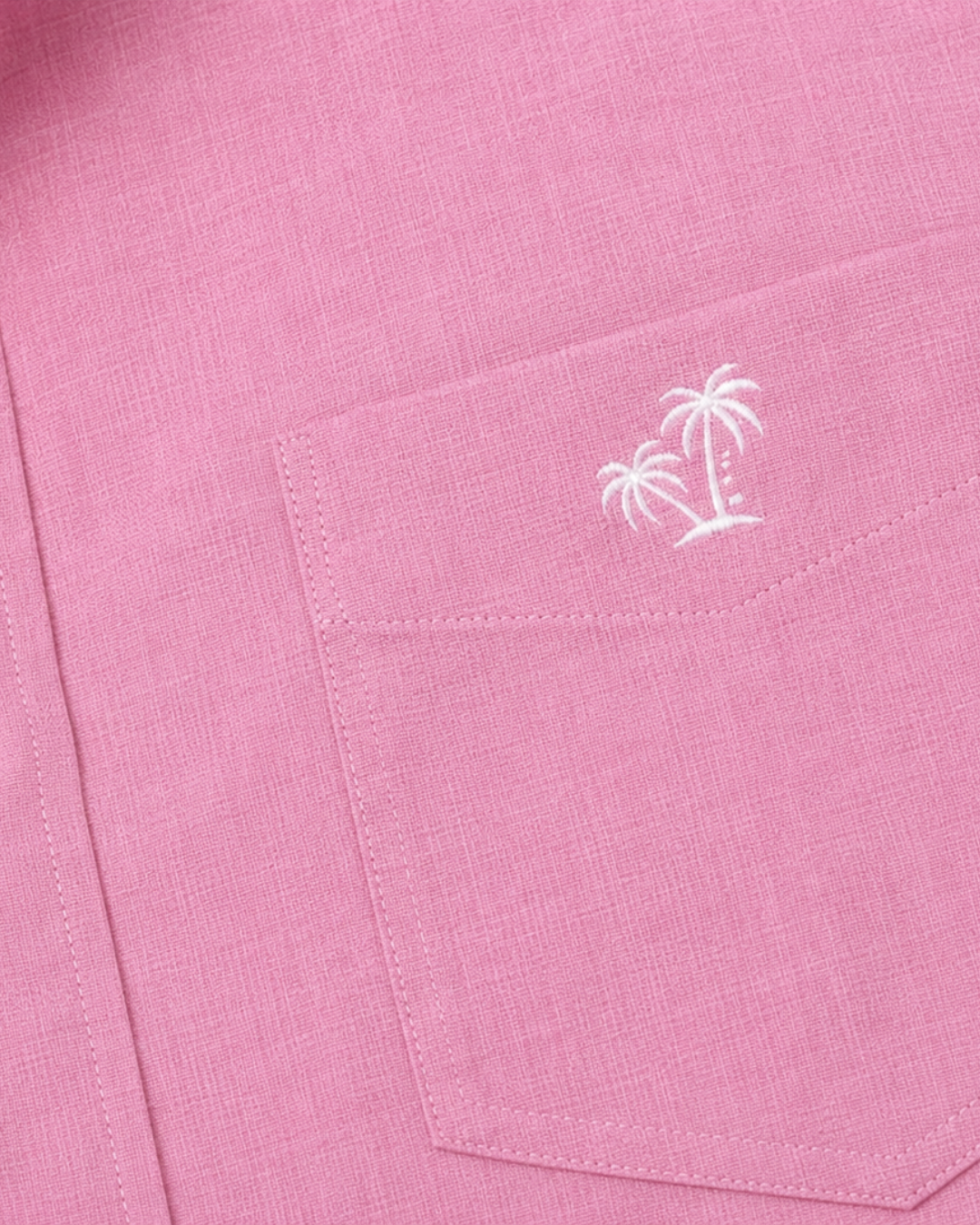 Horizon Linen Blend Shirt Long sleeves- Pink