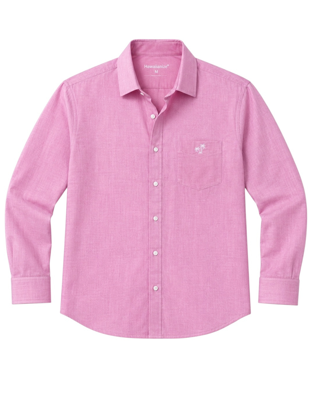Horizon Linen Blend Shirt Long sleeves- Pink