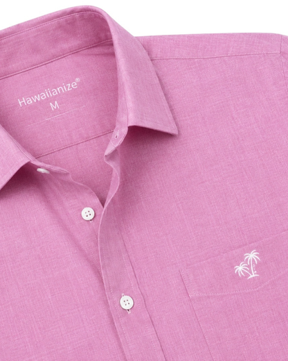 Horizon Linen Blend Shirt Long sleeves- Pink