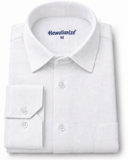 Horizon Linen Blend Shirt Long sleeves- White