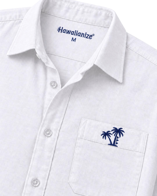 Horizon Linen Blend Shirt Long sleeves- White