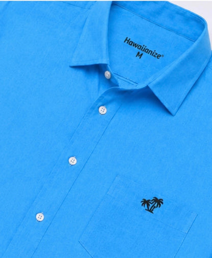 Horizon Linen Blend Shirt Long sleeves- Light Jean