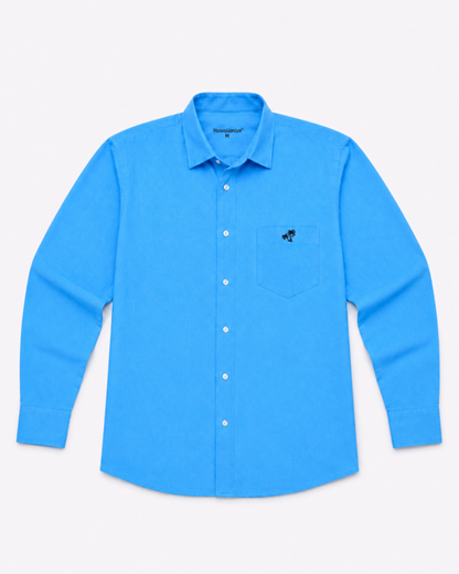 Horizon Linen Blend Shirt Long sleeves- Light Jean