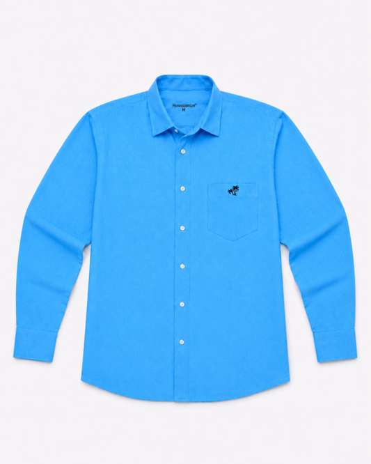Horizon Linen Blend Shirt Long sleeves- Light Jean