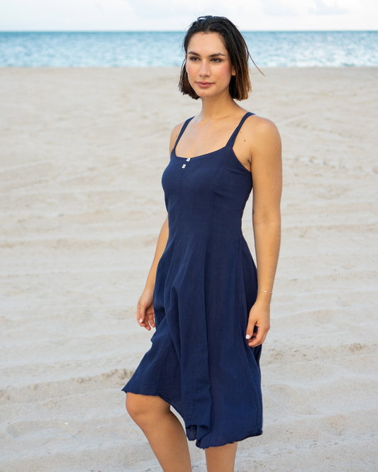 ABACO Dress - Navy Blue