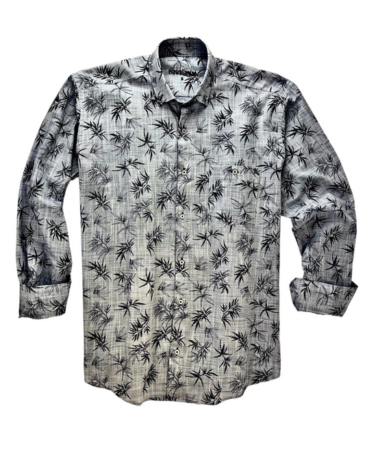 HAWAII Long Sleeve Shirt - Slate Gray Palm