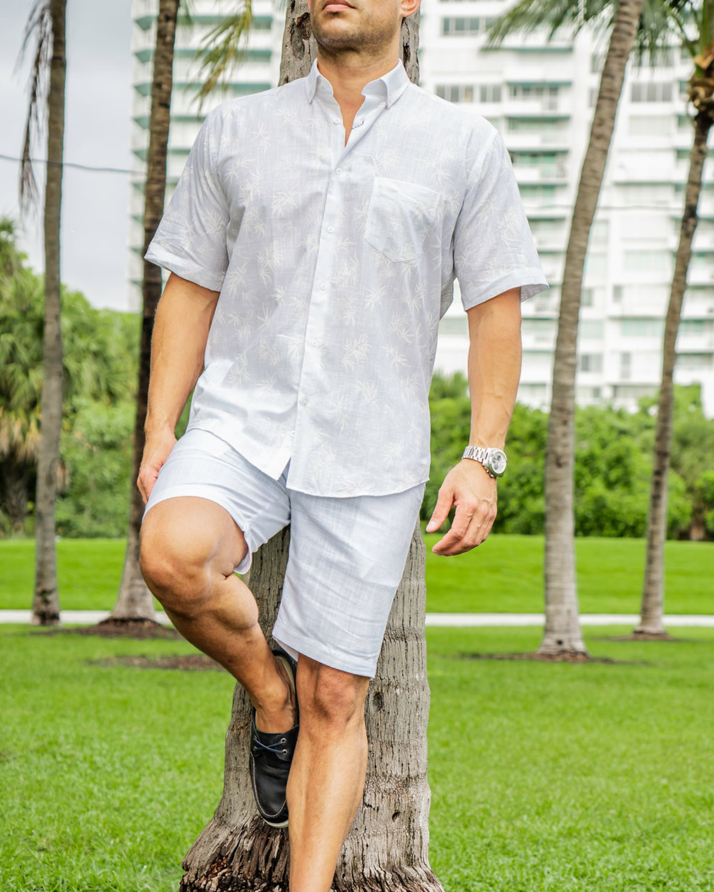 HAWAII Shirt - White Palm