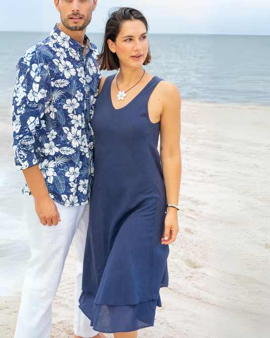 MOOREA Dress - Navy Blue
