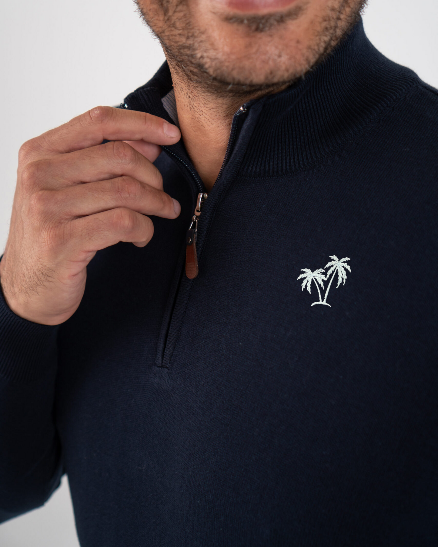 Pullover Sweater 1/4 Zip - Navy Blue